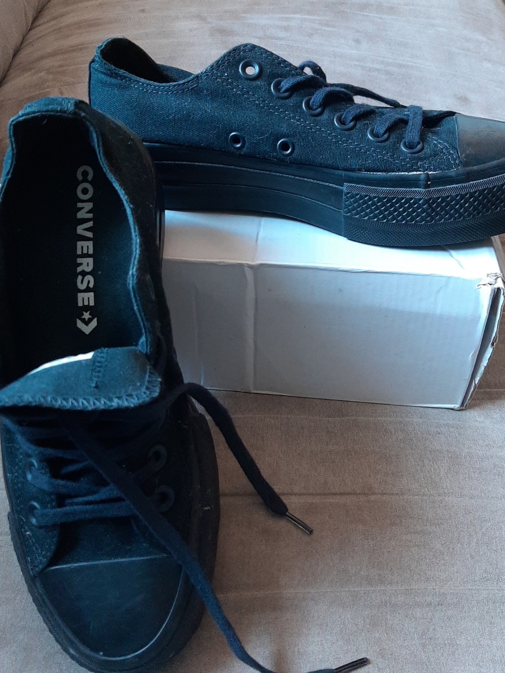 Converse Black Low Top Platform Sneakers